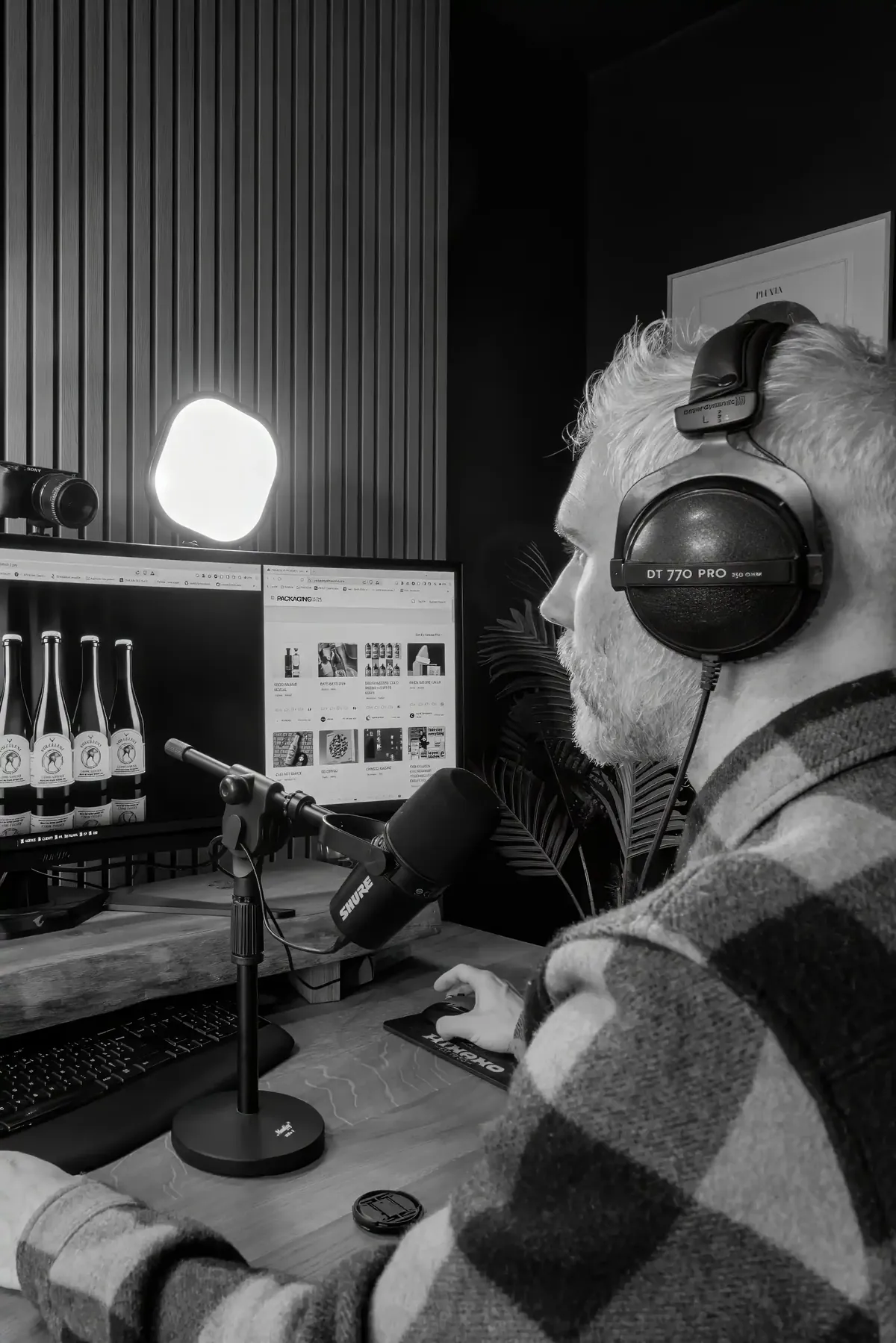 Ludovic Mornand au micro, dans le studio de SUPERPOTION™