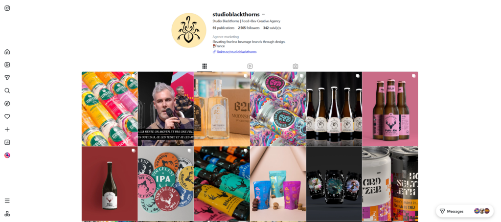 Feed Instagram de Studio Blackthorns