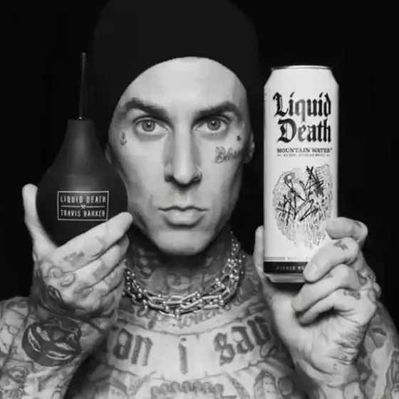 liquid death x barker