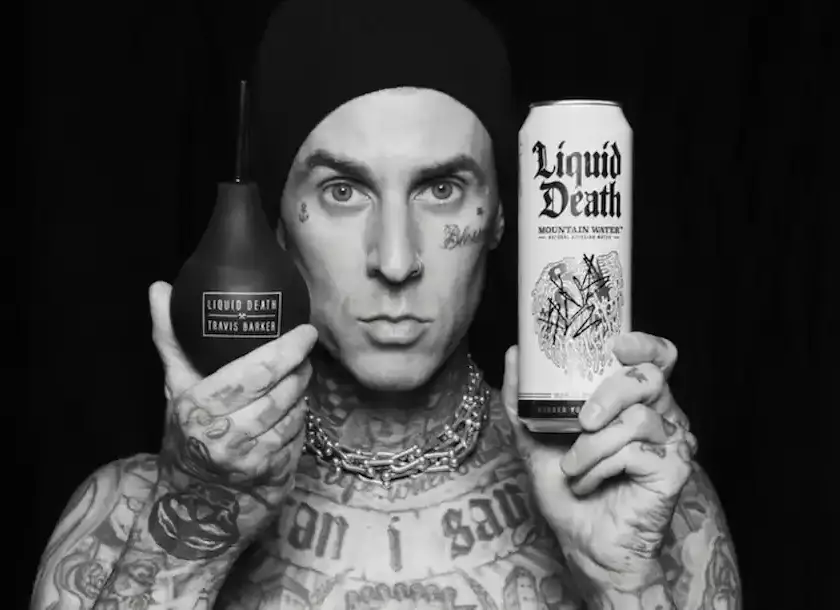 liquid death x barker