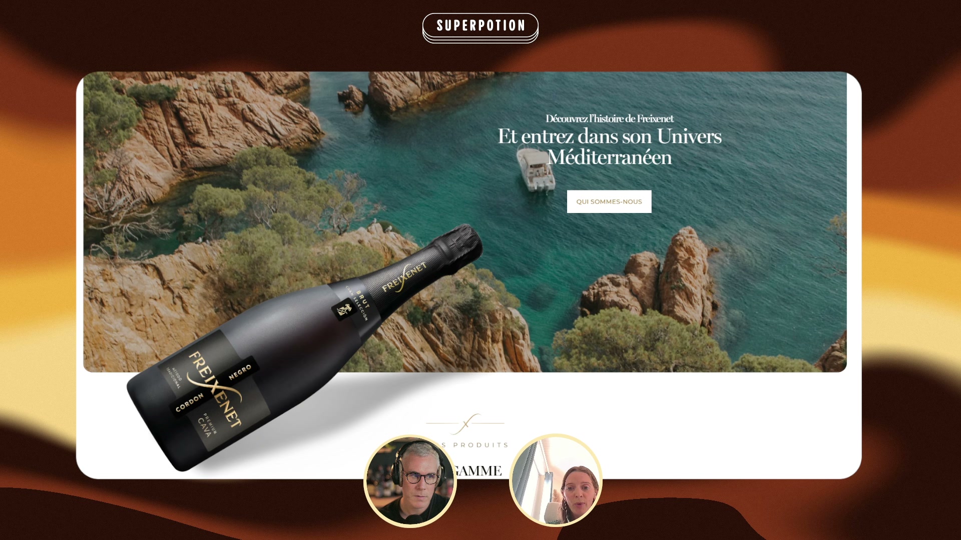 Écran partagé présentant la stratégie Spritz de Mionetto et la croissance du Prosecco